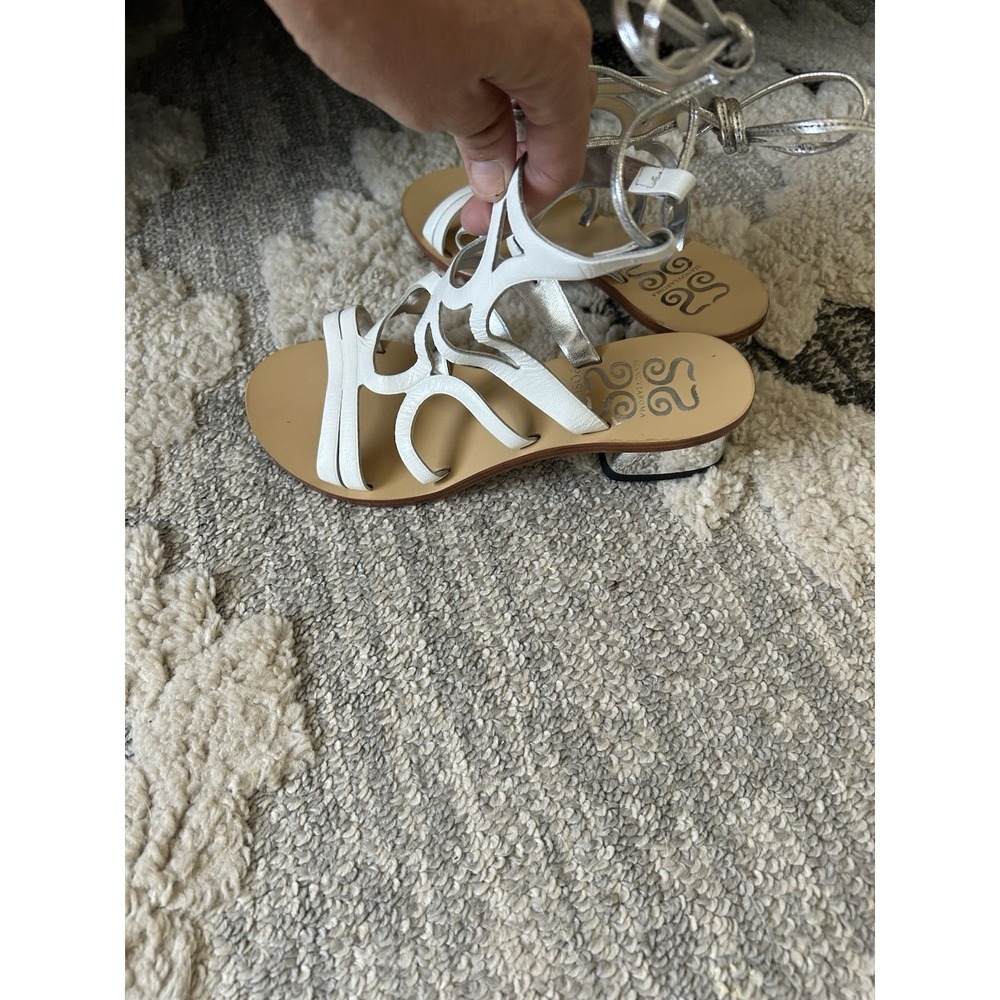 Sandals‎ Siano Via Roma Positano Femme Women's 36 White Silver Strappy Leather